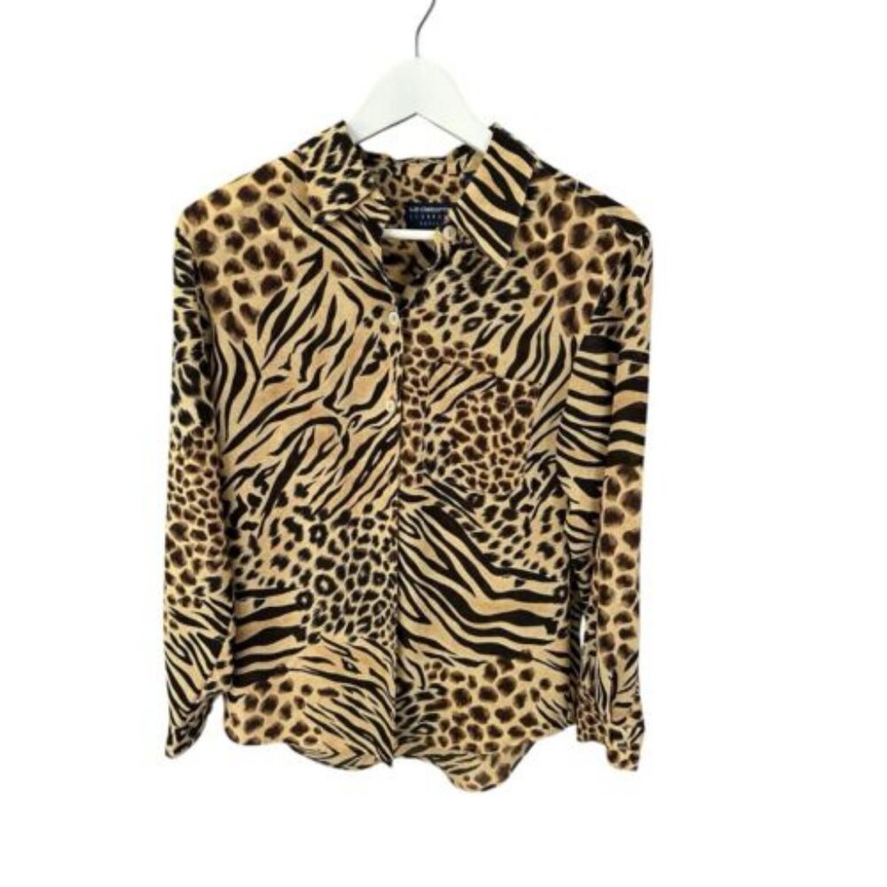 Liz Claiborne Leopard Print‎ Button Up Blouse PS